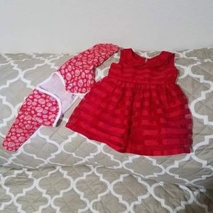 Baby red dress 6-12m